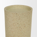 Akira Large Textured Beige Metal Pillar Candle Holder - Default Title