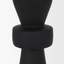 Odilia Small Smooth Matte Black Metal Geometric Pillar Candle Holder - Default Title