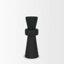 Odilia Large Smooth Matte Black Metal Geometric Pillar Candle Holder - Default Title