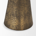 Odilia Small Textured Antiqued Gold Metal Geometric Pillar Candle Holder - Default Title