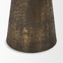 Odilia Large Textured Antiqued Gold Metal Geometric Pillar Candle Holder - Default Title