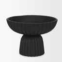 Ciaran Smooth Fluted Matte Black Metal Decorative Bowl - Default Title