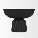 Ciaran Smooth Fluted Matte Black Metal Decorative Bowl - Default Title