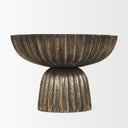 Ciaran Fluted Textured Antiqued Gold Metal Decorative Bowl - Default Title