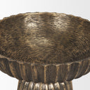 Ciaran Fluted Textured Antiqued Gold Metal Decorative Bowl - Default Title