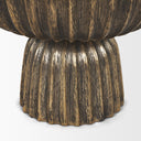 Ciaran Fluted Textured Antiqued Gold Metal Decorative Bowl - Default Title