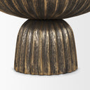 Ciaran Fluted Textured Antiqued Gold Metal Decorative Bowl - Default Title