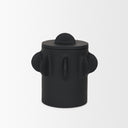 Deacon Small Matte Black Metal Canister with Sculptural Handles - Default Title