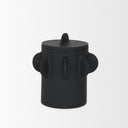 Deacon Small Matte Black Metal Canister with Sculptural Handles - Default Title