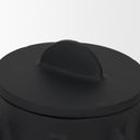 Deacon Small Matte Black Metal Canister with Sculptural Handles - Default Title