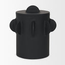 Deacon Large Matte Black Metal Canister with Sculptural Handles - Default Title