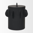 Deacon Large Matte Black Metal Canister with Sculptural Handles - Default Title