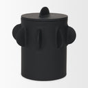 Deacon Large Matte Black Metal Canister with Sculptural Handles - Default Title