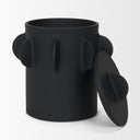 Deacon Large Matte Black Metal Canister with Sculptural Handles - Default Title