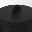 Deacon Large Matte Black Metal Canister with Sculptural Handles - Default Title