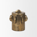 Deacon Small Antiqued Gold Metal Canister with Sculptural Handles - Default Title