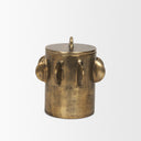 Deacon Small Antiqued Gold Metal Canister with Sculptural Handles - Default Title