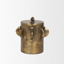 Deacon Small Antiqued Gold Metal Canister with Sculptural Handles - Default Title