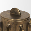 Deacon Small Antiqued Gold Metal Canister with Sculptural Handles - Default Title