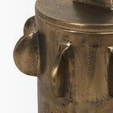 Deacon Small Antiqued Gold Metal Canister with Sculptural Handles - Default Title