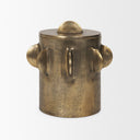 Deacon Large Antiqued Gold Metal Canister with Sculptural Handles - Default Title