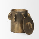 Deacon Large Antiqued Gold Metal Canister with Sculptural Handles - Default Title