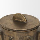 Deacon Large Antiqued Gold Metal Canister with Sculptural Handles - Default Title