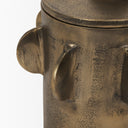Deacon Large Antiqued Gold Metal Canister with Sculptural Handles - Default Title