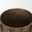 Deacon Large Antiqued Gold Metal Canister with Sculptural Handles - Default Title