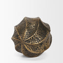 Imani Small Sculptural Textured Antiqued Gold Metal Decorative Orb Object - Default Title