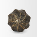 Imani Small Sculptural Textured Antiqued Gold Metal Decorative Orb Object - Default Title