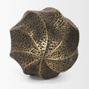 Imani Large Sculptural Textured Antiqued Gold Metal Decorative Orb Object - Default Title