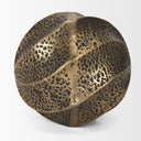 Imani Large Sculptural Textured Antiqued Gold Metal Decorative Orb Object - Default Title