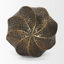 Imani Large Sculptural Textured Antiqued Gold Metal Decorative Orb Object - Default Title