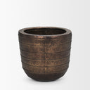 Aivana Large Antiqued Gold Metal Floor Vase - Default Title