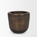 Aivana Large Antiqued Gold Metal Floor Vase - Default Title
