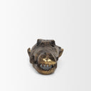 Alistair Antiqued Gold Cast Metal Decorative Skull Object - Default Title