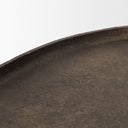 Coretta Large Oval Textured Antiqued Gold Metal Tray with Handles - Default Title