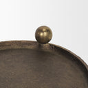Coretta Large Oval Textured Antiqued Gold Metal Tray with Handles - Default Title