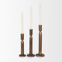 Declan Antiqued Brass Cast Metal Taper Candle Holder - Default Title