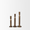Declan Antiqued Brass Cast Metal Taper Candle Holder - Default Title