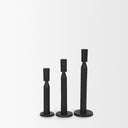 Declan Textured Matte Black Cast Metal Taper Candle Holder - Default Title