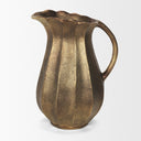 Anya Antiqued Brass Scalloped Petal Cast Metal Jug - Default Title