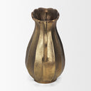 Anya Antiqued Brass Scalloped Petal Cast Metal Jug - Default Title