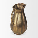 Anya Antiqued Brass Scalloped Petal Cast Metal Jug - Default Title