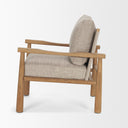 Witton Gray Fabric Beech Wood Slingback Backrest Accent Lounge Chair - Default Title