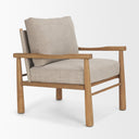 Witton Gray Fabric Beech Wood Slingback Backrest Accent Lounge Chair - Default Title