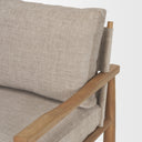 Witton Gray Fabric Beech Wood Slingback Backrest Accent Lounge Chair - Default Title