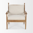 Danni Beige Fabric Beech Wood Framed Accent Lounge Chair - Default Title