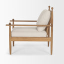 Danni Beige Fabric Beech Wood Framed Accent Lounge Chair - Default Title